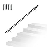 Randaco Edelstahl Handlauf Treppengeländer Geländer Wandhandlauf Wand Treppe inkl. Wandhalterung und Endkappen, für Innen & Außen Treppen Balkon Brüstung, Länge:100 cm