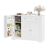 Vorratsschränke Modernes Sideboard-Buffet, Barküchen-Aufbewahrungsschrank mit Schublade und verstellbarem Regal, Akzentschrank mit Türen, Aufbewahrungsschrank for Wohnzimmer, Schlafzimmer, Küche, Büro