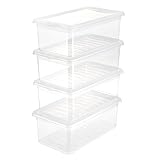 keeeper Aufbewahrungsboxen mit Air Control System, 4-teiliges Set, 4 x 5,6 l, 33 x 19,5 x 12 cm, Bea, Transparent