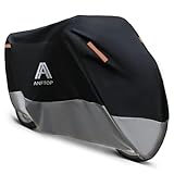 ANFTOP Motorrad Abdeckplane Outdoor Winterfest Wasserdicht Motorradabdeckung 210D Dicker Stoff Motorradgarage Motorroller Abdeckung Größe 250X105X125CM