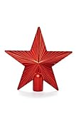 Heitmann Deco Weihnachtsbaum-Spitze aus Kunststoff - moderner Christbaumstern für Baumspitze - roter Stern
