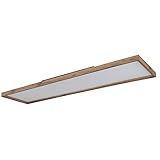 GLOBO LIGHTING Deckenleuchte CCT Deckenlampe Schlafzimmer Landhausstil Holzleuchte, braun opal, LED 36W 2400lm 2700-6500K, LxBxH 120x30x8,5 cm