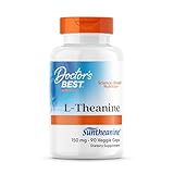 Doctor's Best, L-Theanine mit Suntheanine, 150 mg, 90 vegane Kapseln, Laborgeprüft, Sojafrei, Glutenfrei, Ohne Gentechnik, Aminosäure