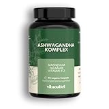 vitaoutlet | Ashwagandha Komplex | 600mg pro Tagesdosis | 90 Kapseln | mit KSM-66, Zitronenverbene, Magnesium, Folsäure sowie Vitamin C, B6 und B12 | hochdosiert & vegan