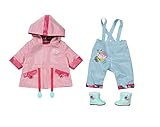 BABY born, Puppenkleidung, BABY Born Deluxe Regen Set 43 cm, Regenkleidung, Set mit rosa Regenjacke, blauer Matschhose und Gummistiefeln, 832578, Zapf Creation.