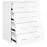 QJBSAVVA Weinschrank Küchenschränke Einzeln Wohnzimmerschrank Anrichte Küche - Kommode mit 4 Schubladen 60x30,5x71 cm Hochglanz-Weiß für Büro Aufbewahrung des Geschirrs Schlafzimmer