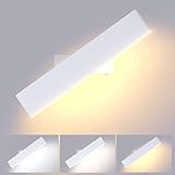 Lightsjoy LED Wandleuchte Innen Moderne Wandlampe Flurlampe Wandbeleuchtung 3 Farbtemperaturen mit Schalter 350°für Wohnzimmer Schlafzimmer Kinderzimmer usw weiß