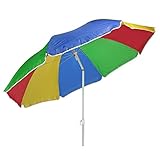 Haushalt International Sonnenschirm 180cm Strandschirm Balkonschirm Schirm Regenbogen Regenbogenfarben