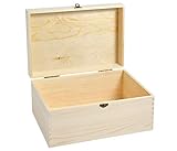Alsino Holzbox mit Deckel Holzkiste Aufbewahrungsbox Deko 40 x 30 x 20 cm Naturholz Unbehandelt Box 08
