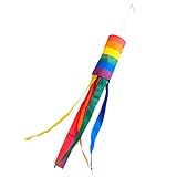 QZKJQDD Regenbogen Windsack, Windsack für Draußen, 88 x 13 cm, Winddicht und Regenfest, Windsack kann als Garten-, Balkon- oder Außendekoration Verwendet Werden