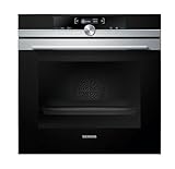 Siemens HB674GBS1 iQ700 Einbau-Backofen, Edelstahl, A+ / activeClean Selbstreinigungs-Automatik, coolStart-kein Vorheizen, Backofentür mit SoftMove für Öffnen- Schließen, Schwarz