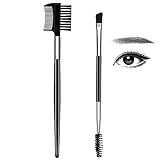 2 in 1 Augenbrauenbürste Wimpernkamm, 2 Stück Augen Make-up Pinsel und Kamm Wimpernbürste Augenbrauenpinsel Eyelinerpinsel-Set Doppelseitige Bürste Make-up-Tools