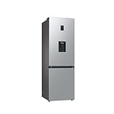 Samsung Kühl-Gefrier-Kombination, Kühlschrank mit Gefrierfach, 185 cm, 341 l Gesamtvolumen, 114 l Gefrierteil, AI Energy Mode, Wasserspender, Edelstahl-Look, RL34C652CSA/EG