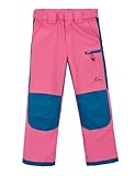 SMONTY Kinder Softshellhose mit Netzfutter Winddicht Wasserabweisend Atmungsaktiv Feuchtigkeitsableitend Schnelltrocknend und Verschleißfest Wanderhose Outdoor Sporthosen(PINK 9-10)