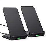 BHHB Wireless Charger Stand [2er-Pack], 15W Induktive Ladestation Kabelloser ladeger Kompatibel Mit Samsung Galaxy S23 S22 S21 S10, Note20 10, iPhone 15 14 13 12 11 Pro Max Plus Google