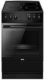 Amica SHC 11509 SM Standherd/Glaskeramikkochfeld und Elektro-Backofen / 50cm / Schwarz-matt/freistehend/mit Eco-Funktion, Ober-/Unterhitze uvm.