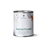 MissPompadour haftstarke Magnetfarbe, Magnetlack 750 ml überstreichbar, geruchsarm - für Innen, dunkelgrau - wasserbasierte, schnelltrocknende magnetische Farbe, Made in Germany
