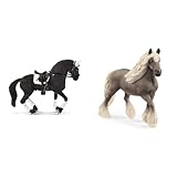 SCHLEICH Horse Club 42457 4-TLG Turnier Reithengst Spielset & Farm World 13914 Realistische Silver Dapple Stute Graue Pferde Figur