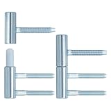 LLMtn 2 Stück Stahl Türband Aufschraubband 3-Teilig Stahl für Innentüren Holztür, Einbohrband Türscharnier Scharniere, Renovierband Türbänder