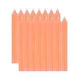 Stabkerzen Neon Orange, Leuchterkerzen 16 Stück Ohne Duft Länge 17 cm