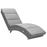 Casaria® Relaxliege XXL London 186x89x55cm Ergonomisch Stoff Gepolstert 180 kg Belastbarkeit Wohnzimmer Büro Indoor Chaiselongue Relaxsessel Liege Grau