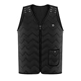 THOYBMO Beheizte Weste Heated Vest Verstellbare Leichte Heizjacke Wärmend für Den Winter für Outdoor Camping Keine Batterie,Black,S