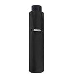 doppler Taschenschirm Fiber Havanna Uni – Extrem leicht – Kompakte Größe – 22 cm – Schwarz