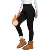 Missluck Thermo Leggings Damen Gefüttert Thermoleggings Verdickte Plüsch Thermohose Fleece Leggins Warme im Winter,Schwarz,S