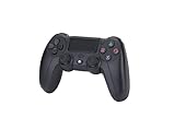 NK Wireless Controller für PS4 / PS3 / PC/Mobile - Wireless Controller mit Vibration, 6-Achsen-Erkennungsfunktion, LED-Licht, Touchpanel, Kopfhörerbuchse, inkl. Ladekabel - Schwarz