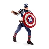 Disney Store Offizielle Sprechende Actionfigur Captain America, 25cm, Marvel-Superheld mit Magnetischem Schild, Bewegungsgesteuerte Geräusche, Echte Charakterphrasen auf Englisch, Ab 3 Jahren