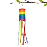 Pride Windsack | Gay Pride gestreifte Windsack-Flagge, 101,6 cm, Outdoor-Windsack, Regenbogen-Windsack, LGBT, Pride, Windfahne, Regenbogen, Windfahne
