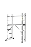 DRABEST Arbeitsgerüst 2x6 Alu Leiter und Gerüst Aluminium Leitergerüst bis 150KG Belastbar Multifunktionsleiter kostenloser Haken