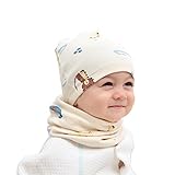 MAKFORT Loop Kinder Mit Beanie Mütze Kinder Baumwoll Schals Baby Schals Winter Loop Schal Junge Und Mädchen