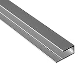 S-Polytec Aluminium U- Profil, Alu Abschlussprofil, Aluprofil für HPL Platten 6mm und 8mm, eloxiert, verschiedene Längen Größen (1, U- Profil (2 Meter))