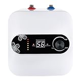 Durchlauferhitzer, 220V 1500W Mini Durchlauferhitzer, Durchlauferhitzer Küche - Wandbehang, Elektrische Warmwasserbereiter mit Digitaler Bildschirm, Boiler 8l untertisch, Weiß