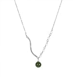 Halskette mit Nephrit-Jade-Anhänger für Damen: 14-Karat-Gold-Perlenhalsband, ein trendiges Jadeschmuck-Geschenk für Mütter und Liebhaber