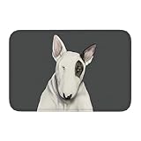 WVVZHDS Flanell-Fußmatte Englischer Bullterrier Hund Tier Anti-Rutsch-Fußmatte Wohnzimmer Matte Der EBT Flur Teppich Eingangstür Teppich Innen Dekorativ