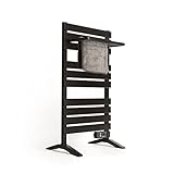 CREATE / WARM Towel 500W / Elektrischer Badheizkörper Schwarz mit Standfüßen und Regal / 103x55x5cm / Thermostat, geringer Verbrauch