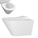 Kerabad WC mit Bidet Funktion – Toilette mit innovativer Wasserführung – Dusch WC mit WC-Sitz aus stabilem Duroplast – Langlebig & Flexibel – inklusive leiser Absenkautomatik – 53×35×37 cm – Weiß
