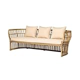 GFHTRELY Sofasessel, europäisches einfaches Rattan-Sofa, Innenbereich, Balkon, Wohnzimmer, Rattan-Sofa, Stuhl, Innenhof, multifunktional, kleines Sofa, Wohnzimmer, Sofa (C)