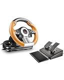 Speedlink DRIFT O.Z. Racing Wheel - USB Gaming Lenkrad für PC/Computer, PC Lenkrad mit Pedalen und Schaltung, Schaltwippen und Schaltknüppel, Force Feedback, schwarz-orange