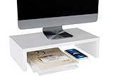 ComfortCove Monitorständer, 1-stufiger Monitorständer, Ständer für Computermonitore, Laptopständer, Computerständer, Druckerständer mit Ablagefach, ideal für Ihr Heimbüro, Weiß