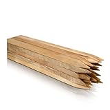 Buchenholz Holzpflöcke & Holzpfähle Quadratisch 25 Stück - Längen 80 cm - Ideal für Zaunpfosten, Zaunpfähle, Baumpfähle und Gartenarbeiten - Robuste Pflanzstäbe 25 mm x 25 mm