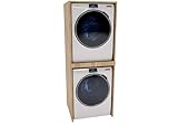 CraftPAK Waschturm - Waschmaschinenschrank für Waschmaschine & Wäschetrockner | Schrank Waschmaschine für Waschküche - Möbel Größe 66x180x65 cm Beige