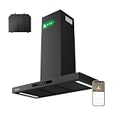 CIARRA CBCB9102-P A+++ Dunstabzugshaube 90cm Umluft Abluft Abzugshaube 650m³/h Wi-Fi App Touch-Bedienung 4 Stufen Inkl. Booster Schwarz Wandhaube mit CBCF004 Aktivkohlefilter