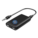 ORIA Bluetooth Aux Adapter, 2 in 1 Bluetooth 5.0 Empfänger, Mini Bluetooth Musik Adapter, Audioempfänger, für Heimstereo, Kopfhörer, Lautsprecher, Laptop (Typ-C Aufladung)