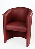 H&S Design Cocktailsessel Sessel Clubsessel Loungesessel Club Möbel Bürosessel Praxismöbel Farbe Bordeaux Kunstleder Neu