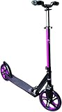 muuwmi Aluminium Scooter Pro – Tretroller, 215 mm, ABEC 7, für Kinder und Erwachsene, GS-geprüft, höhenverstellbar, pink