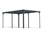 Palram Milano 4300 Gartenpavillon: Höchst Widerstandsfähiger Und Flacher Hardtop Pavillon 426 x 309 cm. Robuste Aluminiumkonstruktion Mit Dach Aus Polycarbonat. Ideal Als Freistehende Überdachung.