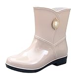 Sobzia Kurze Gummistiefel Damen, Halbhoch Regenstiefel Anti-Rutsch, Gummistiefeletten Quick Dry Gumischtifel Leicht Große Größen Gartenschuhe Outdoor Kurzschaft Boots Outdoor Rain Boots